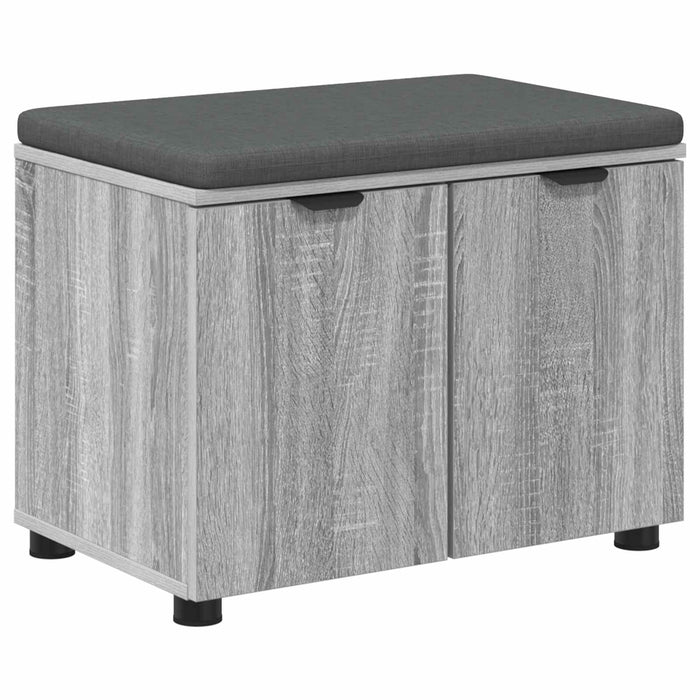 Bancă pentru hol cu pernă cu raft Sonoma gri 60 x 38 x 46 cm - WALTI WALTI