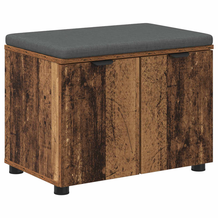 Bancă pentru hol cu pernă cu raft Lemn vechi 60 x 38 x 46 cm - WALTI WALTI