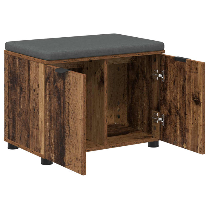 Bancă pentru hol cu pernă cu raft Lemn vechi 60 x 38 x 46 cm - WALTI WALTI