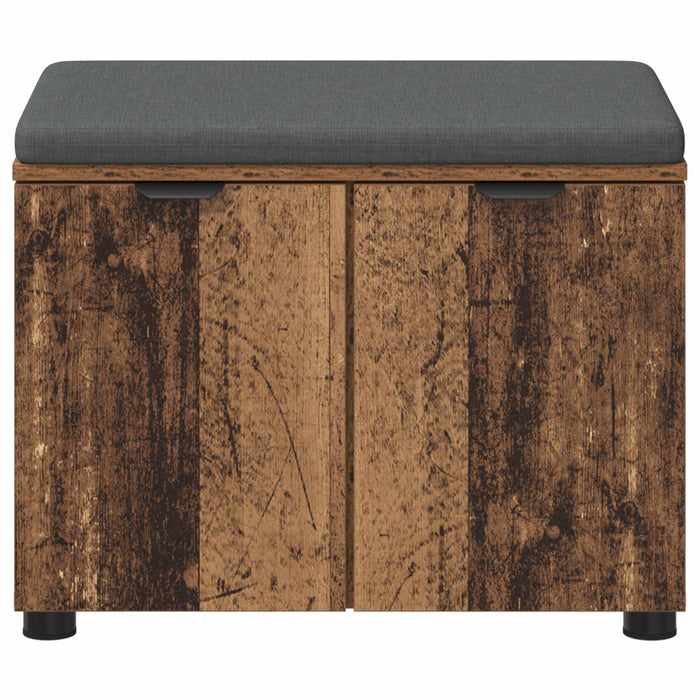 Bancă pentru hol cu pernă cu raft Lemn vechi 60 x 38 x 46 cm - WALTI WALTI
