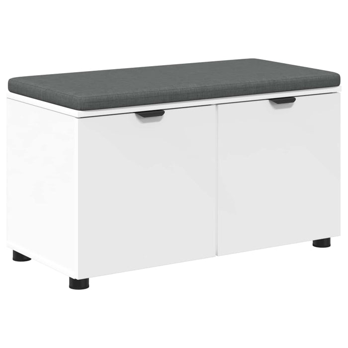Bancă pentru hol cu pernă cu raft cu ușă Alb 80 x 38 x 46 cm - WALTI WALTI
