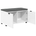 Bancă pentru hol cu pernă cu raft cu ușă Alb 80 x 38 x 46 cm - WALTI WALTI