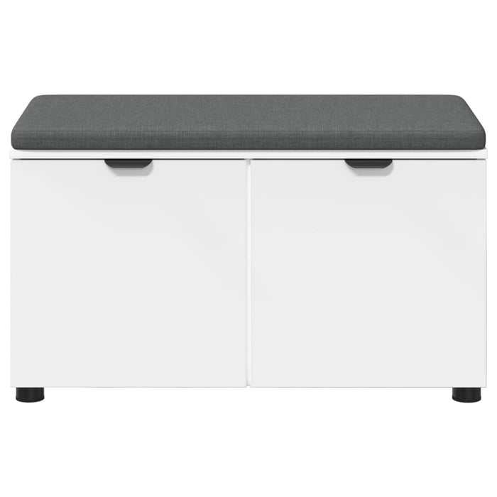 Bancă pentru hol cu pernă cu raft cu ușă Alb 80 x 38 x 46 cm - WALTI WALTI