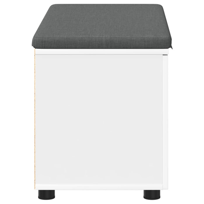 Bancă pentru hol cu pernă cu raft cu ușă Alb 80 x 38 x 46 cm - WALTI WALTI