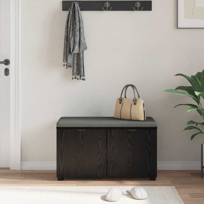 Bancă pentru hol cu pernă cu raft Stejar Negru 80 x 38 x 46 cm - WALTI WALTI