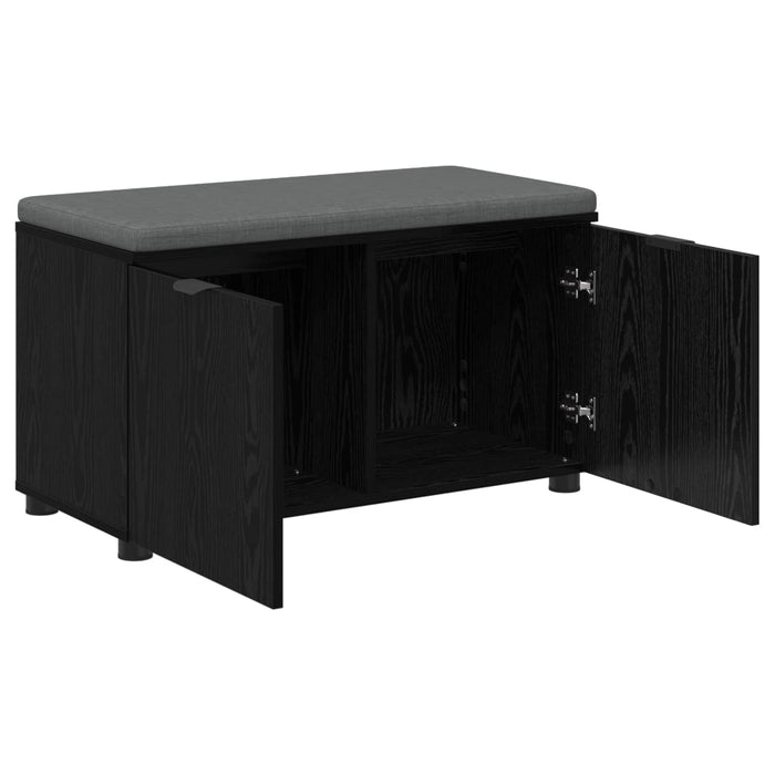 Bancă pentru hol cu pernă cu raft Stejar Negru 80 x 38 x 46 cm - WALTI WALTI