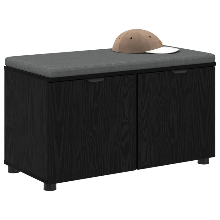 Bancă pentru hol cu pernă cu raft Stejar Negru 80 x 38 x 46 cm - WALTI WALTI