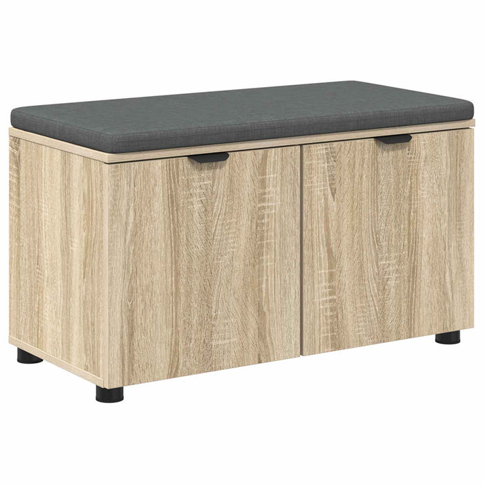 Bancă pentru hol cu pernă cu raft Stejar Sonoma 80 x 38 x 46 cm WALTI