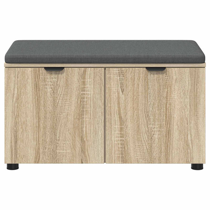 Bancă pentru hol cu pernă cu raft Stejar Sonoma 80 x 38 x 46 cm WALTI