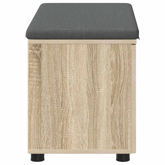 Bancă pentru hol cu pernă cu raft Stejar Sonoma 80 x 38 x 46 cm WALTI