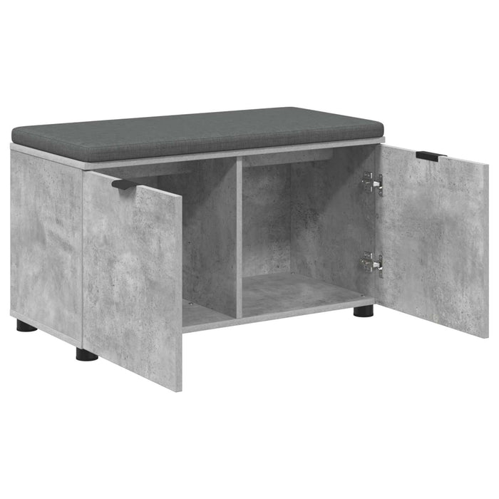 Bancă pentru hol cu pernă cu raft Gri Beton 80 x 38 x 46 cm - WALTI WALTI