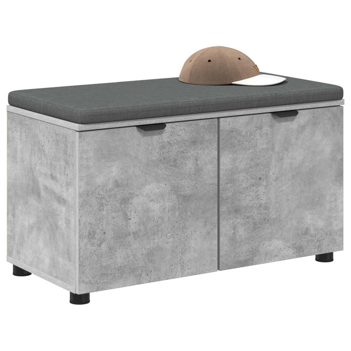 Bancă pentru hol cu pernă cu raft Gri Beton 80 x 38 x 46 cm - WALTI WALTI