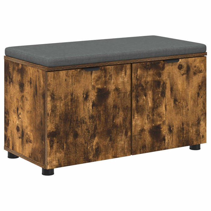 Bancă pentru hol cu pernă cu raft Stejar Afumat 80 x 38 x 46 cm - WALTI WALTI
