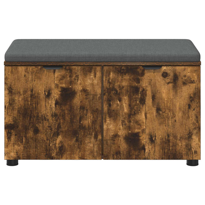 Bancă pentru hol cu pernă cu raft Stejar Afumat 80 x 38 x 46 cm - WALTI WALTI