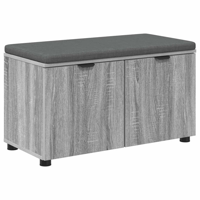 Bancă pentru hol cu pernă cu raft Sonoma gri 80 x 38 x 46 cm - WALTI WALTI