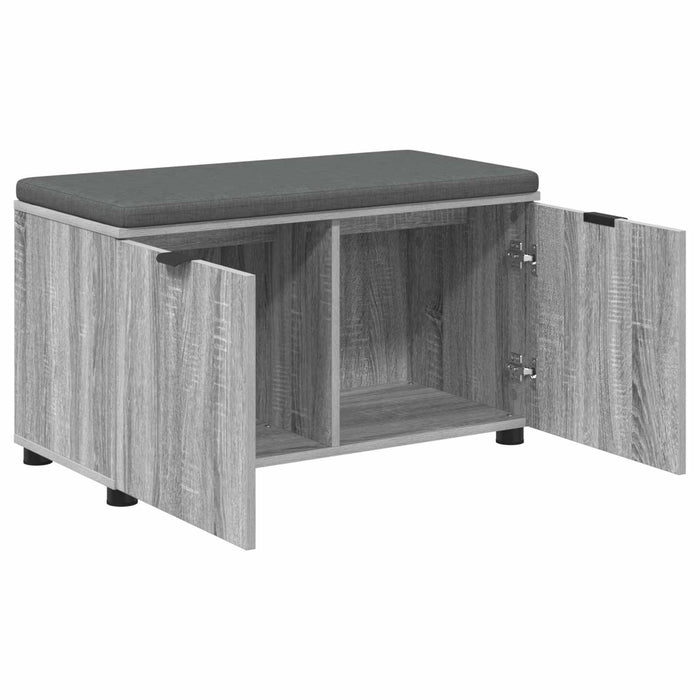 Bancă pentru hol cu pernă cu raft Sonoma gri 80 x 38 x 46 cm - WALTI WALTI