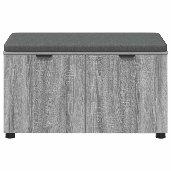 Bancă pentru hol cu pernă cu raft Sonoma gri 80 x 38 x 46 cm - WALTI WALTI