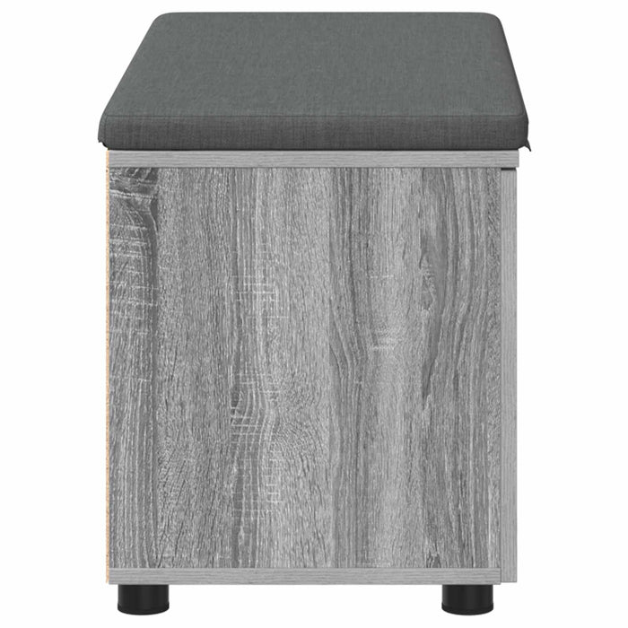 Bancă pentru hol cu pernă cu raft Sonoma gri 80 x 38 x 46 cm - WALTI WALTI