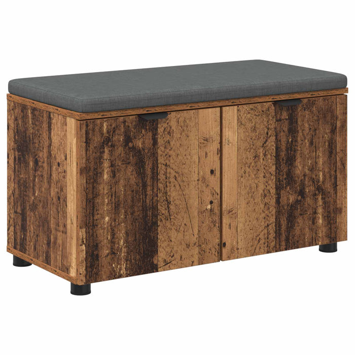 Bancă pentru hol cu pernă cu raft Lemn vechi 80 x 38 x 46 cm - WALTI WALTI