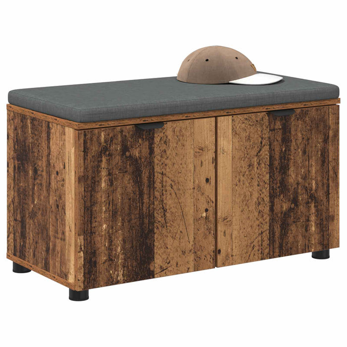 Bancă pentru hol cu pernă cu raft Lemn vechi 80 x 38 x 46 cm - WALTI WALTI