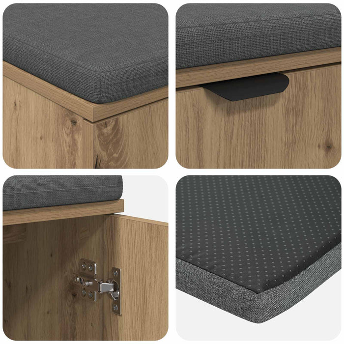 Bancă pentru hol Stejar Artizanal 80 x 38 x 46 cm WALTI