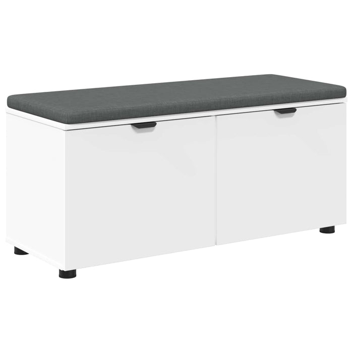 Bancă pentru hol cu pernă cu raft cu ușă Alb 100 x 38 x 46 cm WALTI