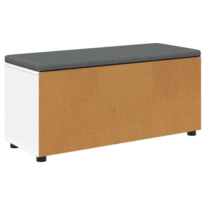 Bancă pentru hol cu pernă cu raft cu ușă Alb 100 x 38 x 46 cm WALTI