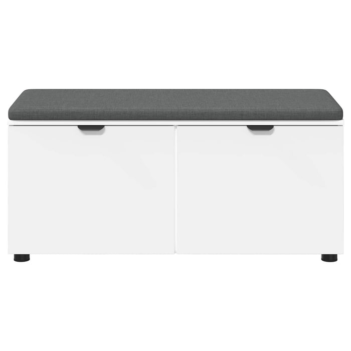 Bancă pentru hol cu pernă cu raft cu ușă Alb 100 x 38 x 46 cm WALTI