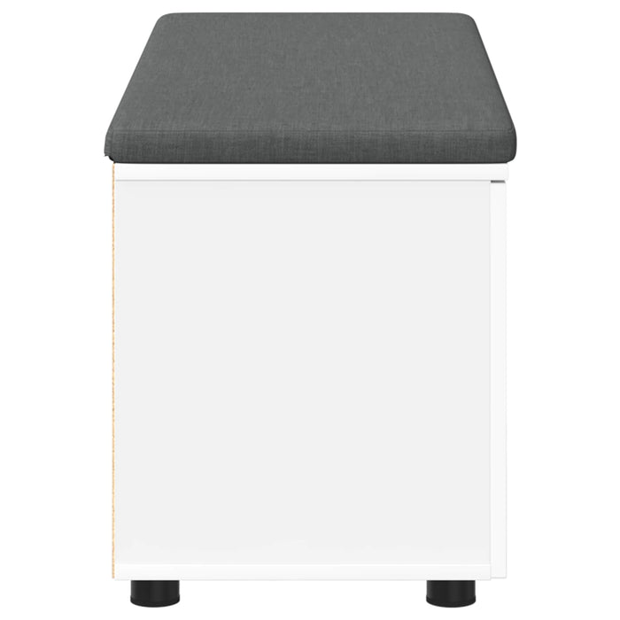 Bancă pentru hol cu pernă cu raft cu ușă Alb 100 x 38 x 46 cm WALTI