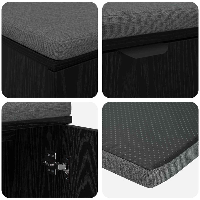Bancă pentru hol cu pernă cu raft Stejar Negru 100 x 38 x 46 cm - WALTI WALTI
