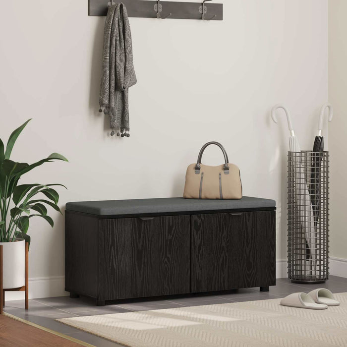 Bancă pentru hol cu pernă cu raft Stejar Negru 100 x 38 x 46 cm - WALTI WALTI