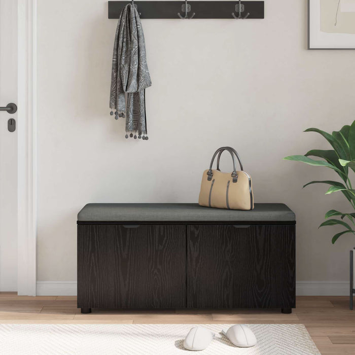 Bancă pentru hol cu pernă cu raft Stejar Negru 100 x 38 x 46 cm - WALTI WALTI