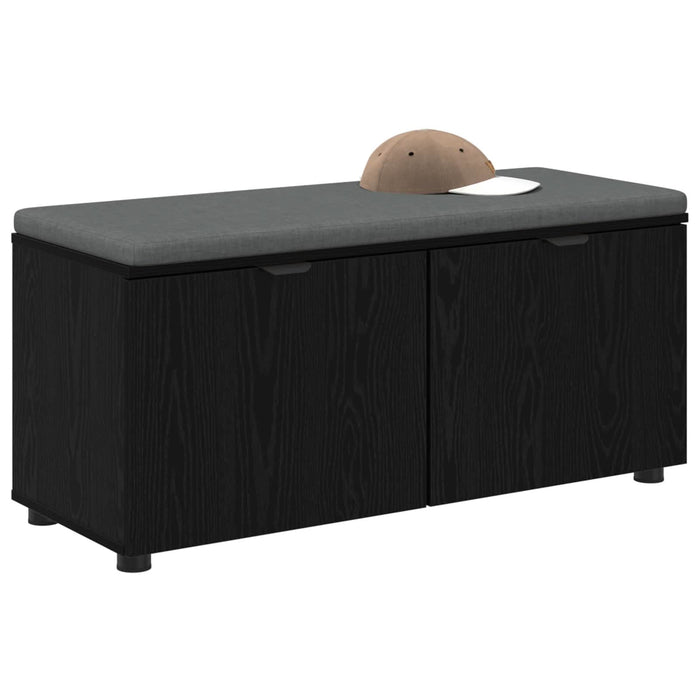 Bancă pentru hol cu pernă cu raft Stejar Negru 100 x 38 x 46 cm - WALTI WALTI