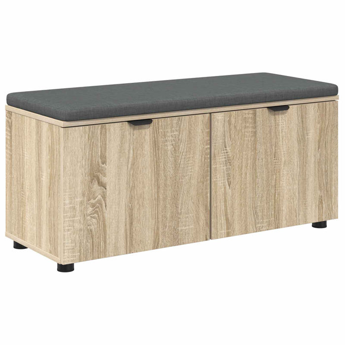 Bancă pentru hol cu pernă cu ușă Stejar Sonoma 100 x 38 x 46 cm WALTI