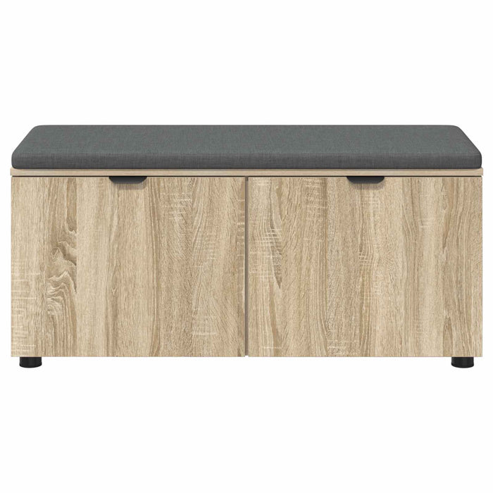 Bancă pentru hol cu pernă cu ușă Stejar Sonoma 100 x 38 x 46 cm WALTI