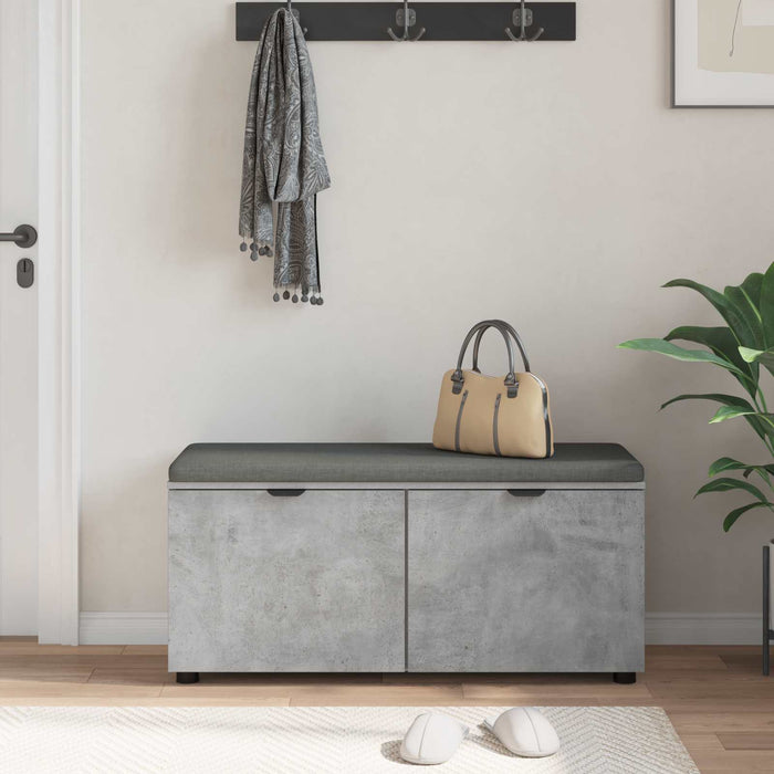 Bancă pentru hol cu pernă cu raft Gri Beton 100 x 38 x 46 cm - WALTI WALTI