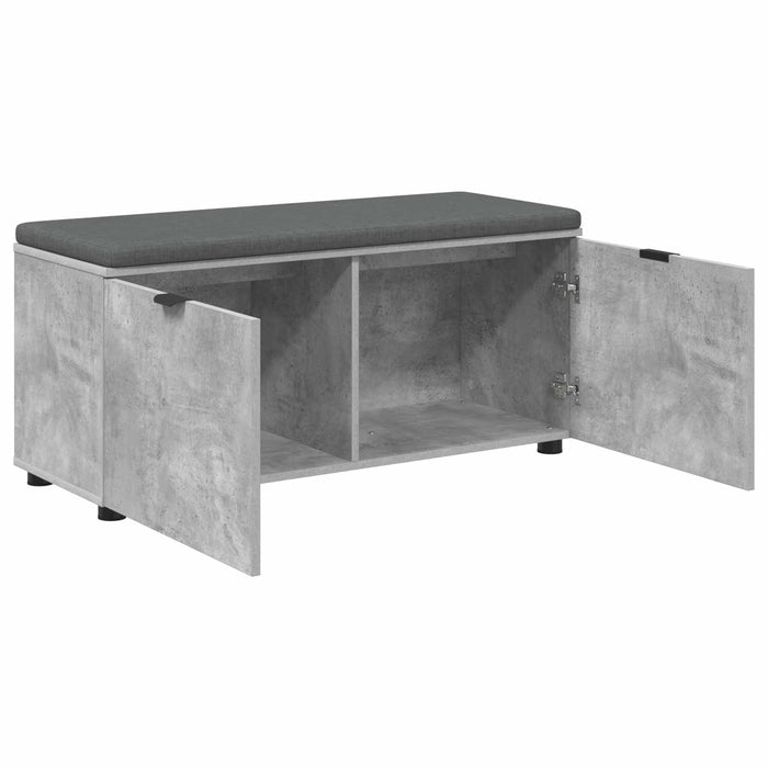Bancă pentru hol cu pernă cu raft Gri Beton 100 x 38 x 46 cm - WALTI WALTI