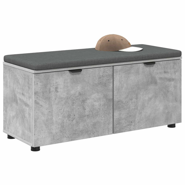 Bancă pentru hol cu pernă cu raft Gri Beton 100 x 38 x 46 cm - WALTI WALTI