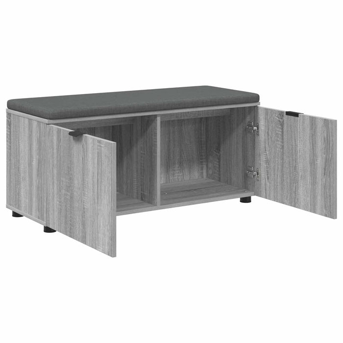 Bancă pentru hol cu pernă cu raft Sonoma gri 100 x 38 x 46 cm - WALTI WALTI