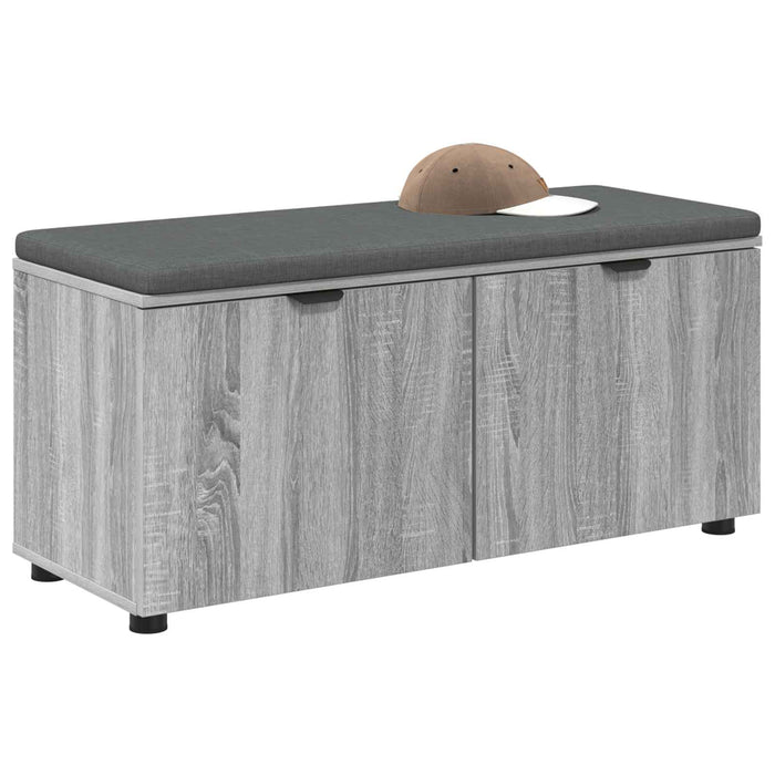 Bancă pentru hol cu pernă cu raft Sonoma gri 100 x 38 x 46 cm - WALTI WALTI