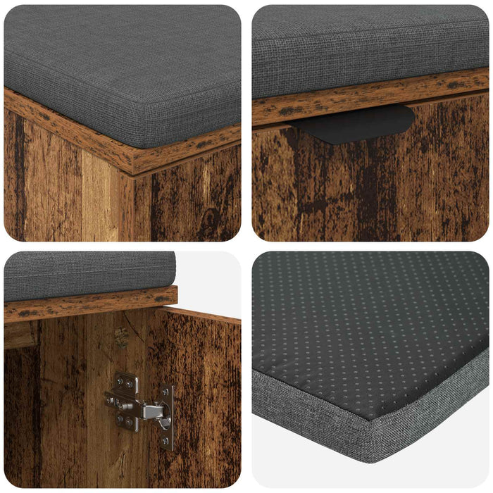 Bancă pentru hol cu pernă cu raft Lemn vechi 100 x 38 x 46 cm - WALTI WALTI