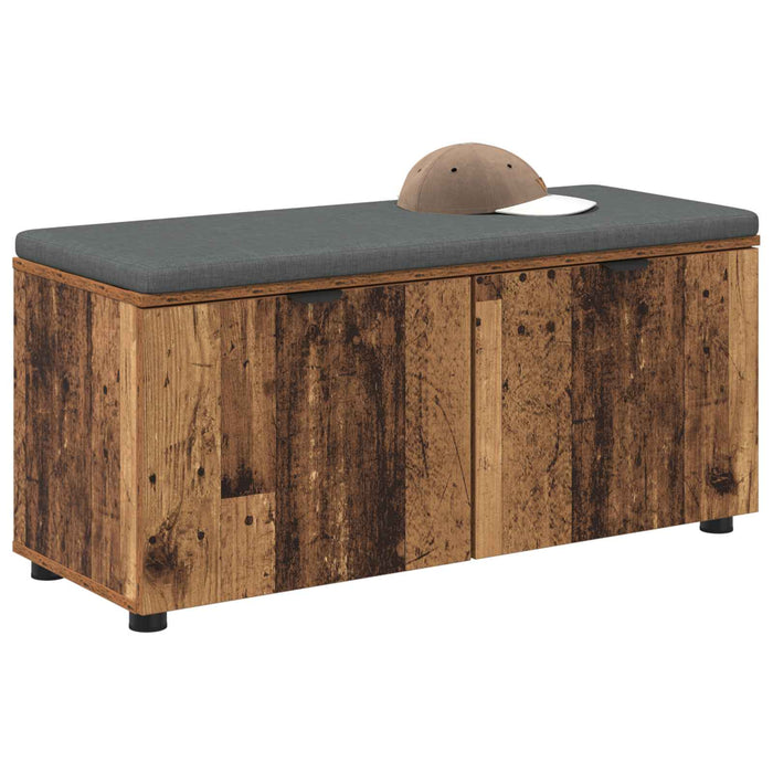 Bancă pentru hol cu pernă cu raft Lemn vechi 100 x 38 x 46 cm - WALTI WALTI