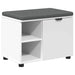 Bancă pentru hol cu pernă cu raft cu ușă Alb 60 x 38 x 46 cm - WALTI WALTI