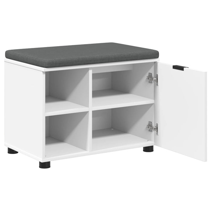 Bancă pentru hol cu pernă cu raft cu ușă Alb 60 x 38 x 46 cm - WALTI WALTI