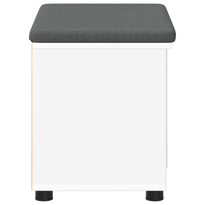Bancă pentru hol cu pernă cu raft cu ușă Alb 60 x 38 x 46 cm - WALTI WALTI