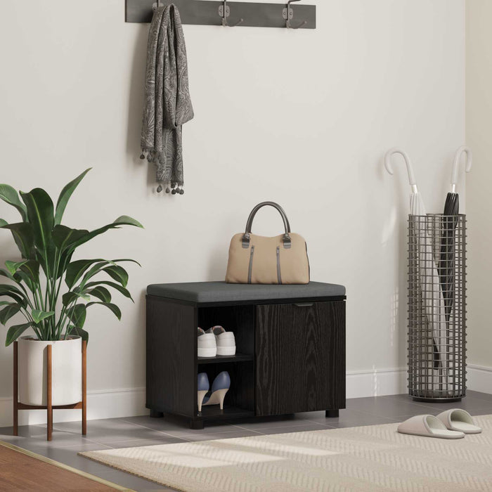 Bancă pentru hol cu pernă cu raft Stejar Negru 60 x 38 x 46 cm - WALTI WALTI