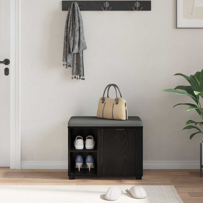 Bancă pentru hol cu pernă cu raft Stejar Negru 60 x 38 x 46 cm - WALTI WALTI