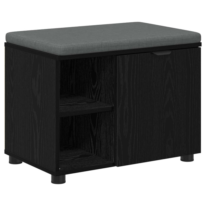 Bancă pentru hol cu pernă cu raft Stejar Negru 60 x 38 x 46 cm - WALTI WALTI