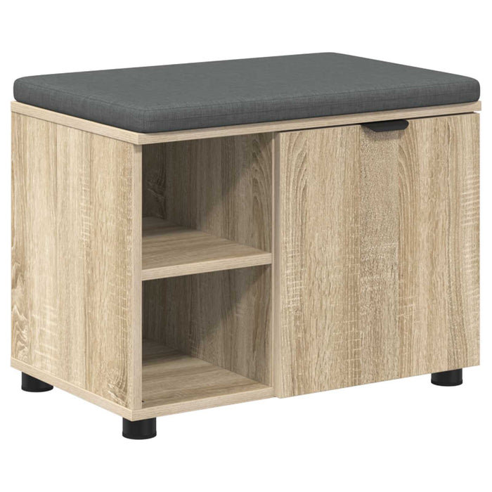 Bancă pentru hol cu pernă cu raft Stejar Sonoma 60 x 38 x 46 cm - WALTI WALTI