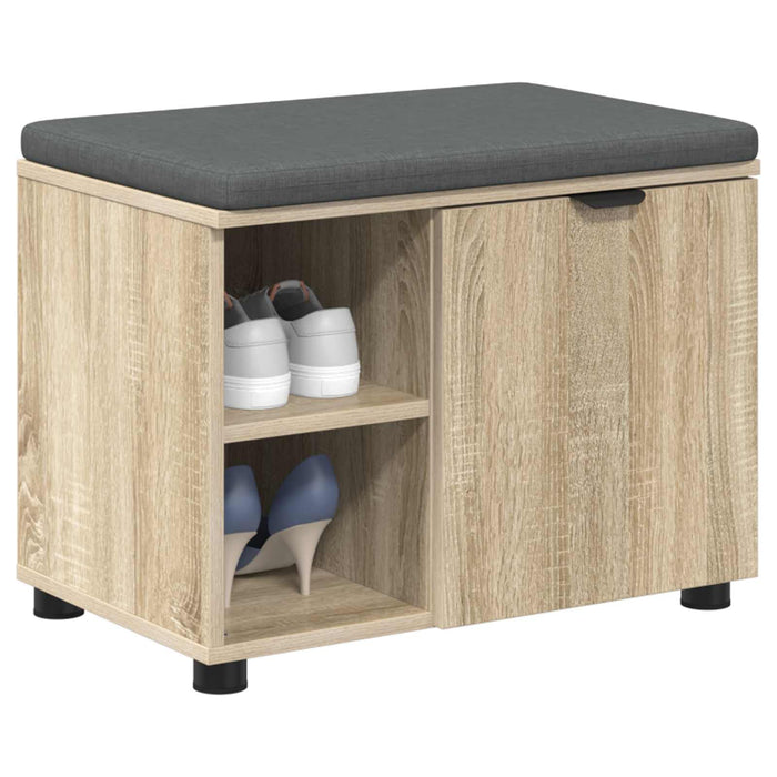 Bancă pentru hol cu pernă cu raft Stejar Sonoma 60 x 38 x 46 cm - WALTI WALTI